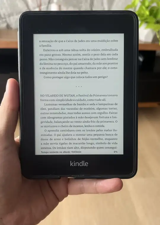 Página de texto do livro Mate Seus Sonhos em um Kindle